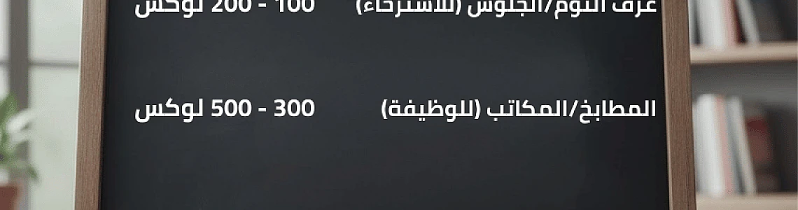 قانون توزيع الإضاءة (للصالة وغرف النوم): كيف تحسب قوة اللومن المطلوبة؟