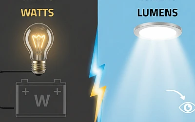 ودّع الحيرة: دليل حساب اللومن والواط (Lumen vs Watt) - كم تحتاج فعلاً لإنارة غرفتك لتجنب الظلمة أو التوهج؟