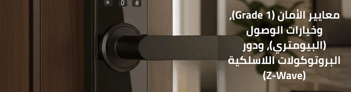 كوالين وأقفال المنزل الذكي: معايير الأمان (Grade 1)، وخيارات الوصول (البيومتري)، ودور البروتوكولات اللاسلكية (Z-Wave).