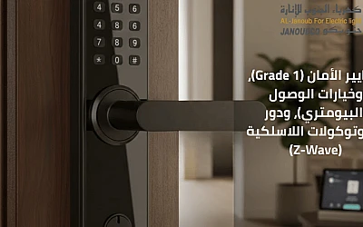 كوالين وأقفال المنزل الذكي: معايير الأمان (Grade 1)، وخيارات الوصول (البيومتري)، ودور البروتوكولات اللاسلكية (Z-Wave).