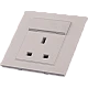 فيش ثلاثي مع منفذ يو اس بي USB مع تايب سي TYPE-C لون ابيض ساده توفل