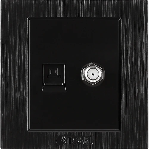 فيش منفذ كمبيوتر مع دش لون اسود حجري توفل