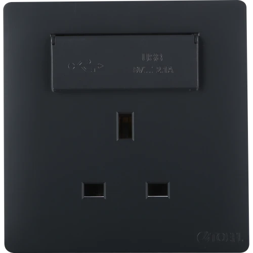 فيش ثلاثي مع منفذ يو اس بي USB ابوغطاء لون اسود بيانو فيش ثلاثي مع منفذ يو اس بي USB ابوغطاء لون اسود بيانو