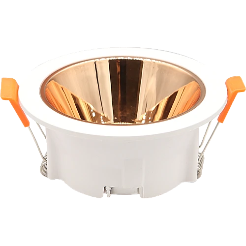 إطار جرم سبوت متحرك روز ذهبي غطاء ابيض 7 سم مانع للتوهج