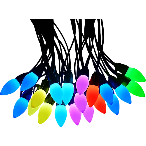  صورة منتج عقود انارة رمضانية ابداعية وجميلة بلون اسود مع 7 الوان متعدده بلمبات بتصميم زخرفي موديل HU2371/C37/BK+RGB