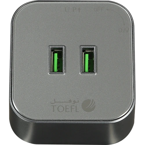 راس فيش مجرى مربع لون جرافيت منفذين USB توفل