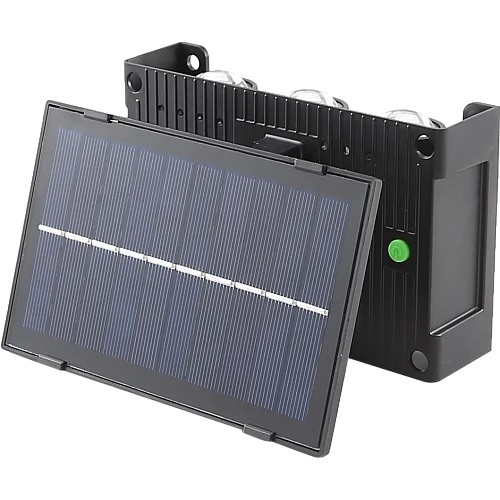 كشاف بوابة خارجي تعمل بالطاقة الشمسية مع حساس ضوء لون الانارة اصفر 6 واط