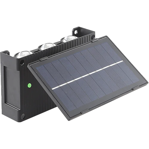 كشاف بوابة خارجي تعمل بالطاقة الشمسية مع حساس ضوء لون الانارة اصفر 6 واط