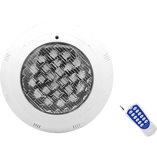 كشاف مسابح لطش ظاهر لون الانارة ملون 24 واط بدون ريموت مقاوم للماء معيار معيار مقاومة للعوامل الخارجية IP68 (يحتاج الى إضافة محول كهربائي خارجي)