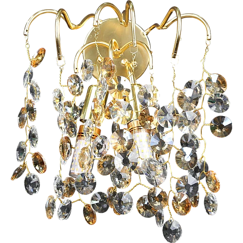 ابليك جداري مودرن ذهبي مع شفاف مع عسلي E14*2L