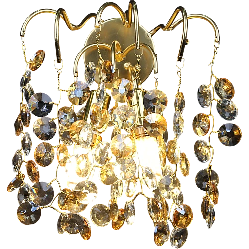 ابليك جداري مودرن ذهبي مع شفاف مع عسلي E14*2L