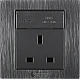 فيش ثلاثي مع منفذ يو اس بي USB لون جرافيت توفل