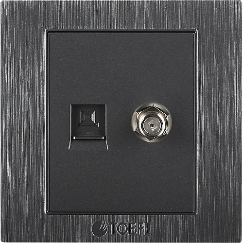 فيش منفذ كمبيوتر مع دش لون جرافيت توفل