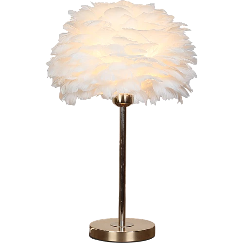  منتج ابجورة مصباح طاولة مودرن شكل ريشي فاخر ومريح للعين لون ذهبي-T/B4832/FGD