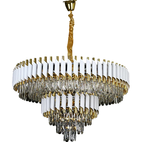 نجف مودرن مستطيل ابيض مع ذهبي E14 40 * 80 سم