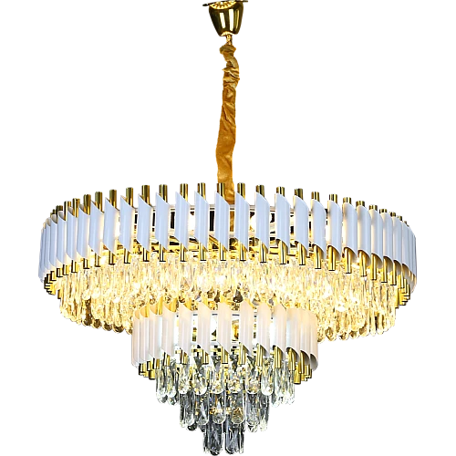 نجف مودرن مستطيل ابيض مع ذهبي E14 40 * 80 سم