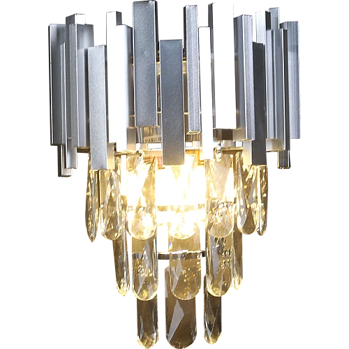 ابليك جداري مودرن كريستال فضي E14