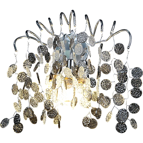 ابليك جداري مودرن فضي مع شفاف مع رمادي E14*3 لمبة