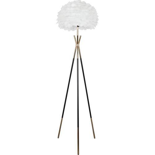  منتج ابجورة طويله مصباح أرضي ثلاث ارجل بتصميم مودرن مع لون ابيض شكل أنيق واضاءة هادئة مريحة للعين-F/B4836/BK+GD