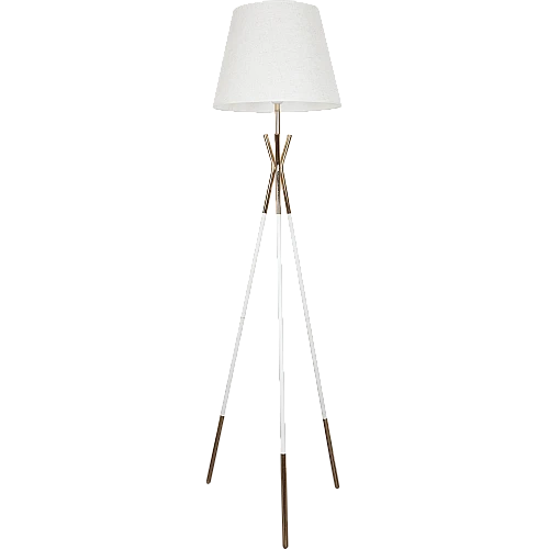  منتج ابجورة سوبر برايت طويله مصباح أرضي ثلاث ارجل بتصميم مودرن مع لون ابيض ذهبي وخامة راقية تليق بروعة مساحتك-F/B4838/WH+GD