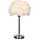  منتج ابجورة مصباح طاولة إضاءة ساحرة ومريحه شكل ريشي ولون فضي فخم E27-T/B4832/CH