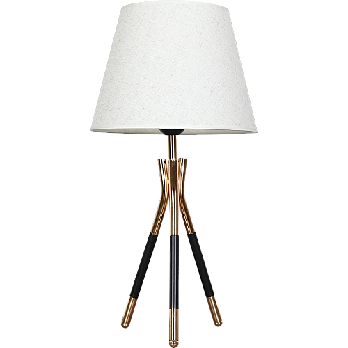  منتج مصباح طاولة طربوش اسود مع ذهبي E27-T/B4833/BK+GD