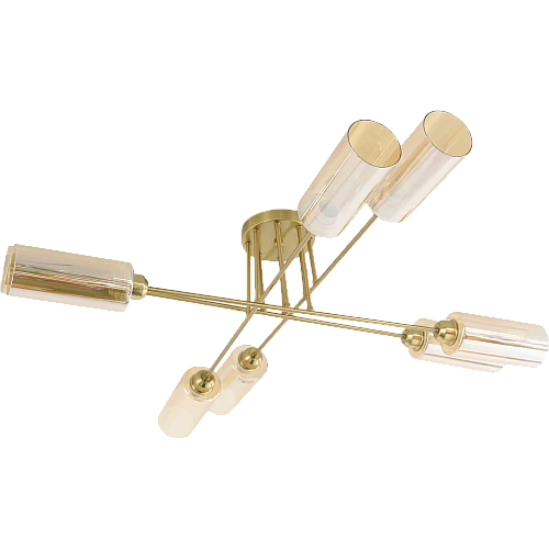 نجف إندل لون شكل ذهبي شفاف تصميم حديث وأنيق E27