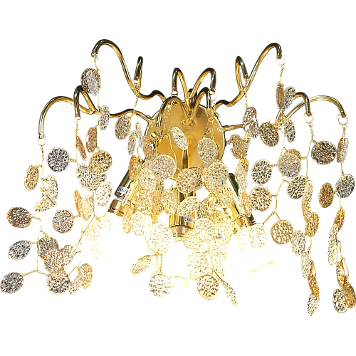 ابليك حائط جداري مودرن ذهبي مع عسلي مع شفاف E14*3 لمبة