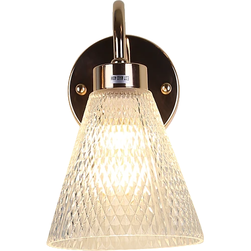 إضاءة لايت نيست جدارية مودرن ذهبي مع شفاف E27 مفرد