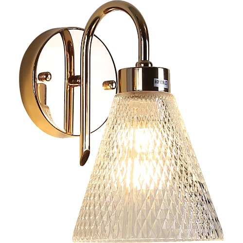 إضاءة لايت نيست جدارية مودرن ذهبي مع شفاف E27 مفرد