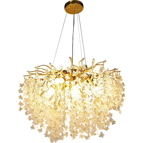 نجف مودرن قطر 60 ذهبي مع شفاف E14*10L سم