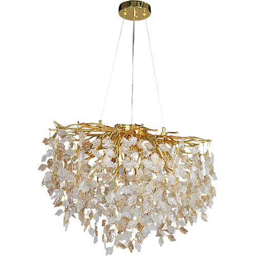 نجف مودرن قطر 60 ذهبي مع عسلي مع شفاف E14*10L سم