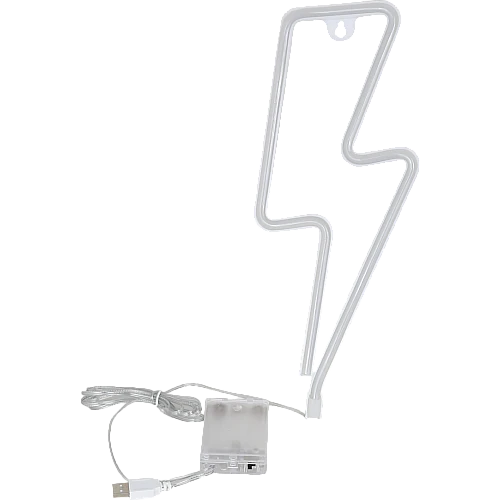 مصباح اضاءة ليد نيون على شكل صاعقة مضيئة للديكور، ازرق تعمل بالبطارية و USB