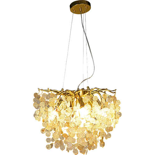 نجف مودرن ذهبي مع عسلي مع شفاف E14*6 لمبة