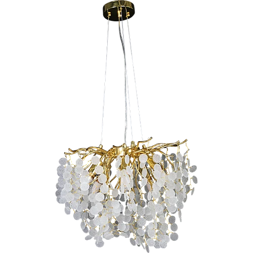 نجف مودرن ذهبي مع شفاف مع ابيض E14*6 لمبة قطر 45 سم