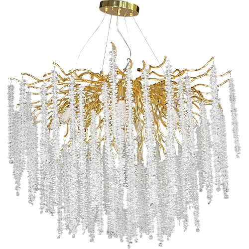 نجف مودرن ذهبي مع شفاف E14*13 لمبة مقاس 80 سم