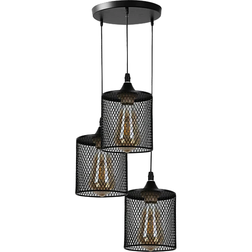 علاقي مودرن ثلاثي اسود E27