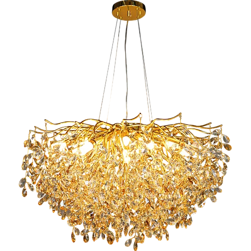 نجف مودرن قطر 80 ذهبي مع عسلي مع شفاف E14*13L سم