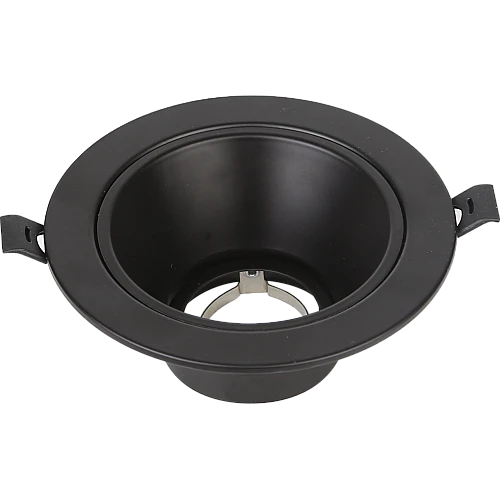 جرم سبوت لايت مانع للتوهج ثابت حديد المينيوم غطاء اسود قطر 10 سم