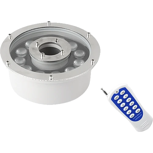 كشاف شلال ملون بدون ريموت مقاس 13 سم ماصورة 3 بوصة معيار مقاومة للعوامل الخارجية IP68 (يحتاج الى إضافة محول كهربائي خارجي)