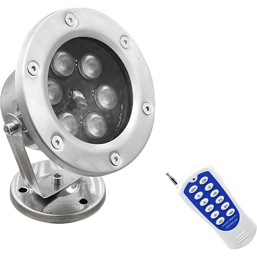 كشاف شلال ملون مع ريموت 6 عيون قاعدة معيار مقاومة للعوامل الخارجية IP68 (يحتاج الى إضافة محول كهربائي خارجي) 6 واط