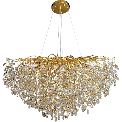 نجف مودرن قطر 100 ذهبي مع عسلي مع شفاف E14*15L سم