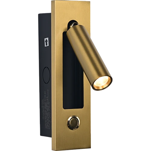 ابليك جداري مودرن دفن حديث غطاء ذهبي مع لون الانارة اصفر 3 واط