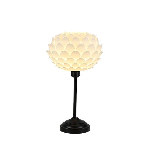  منتج ابجورة مصباح طاولة تصميم فاخر لون الشكل اسود مع ابيض اضاءة راقية وأنيقة مفرد-T/C5502/1BK