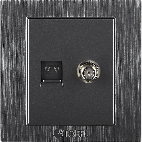 فيش منفذ هاتف تليفون مع دش لون جرافيت توفل