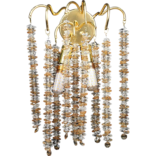 ابليك جداري مودرن ذهبي مع شفاف مع عسلي E14*2 لمبة