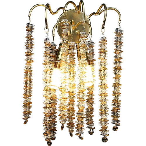 ابليك جداري مودرن ذهبي مع شفاف مع عسلي E14*2 لمبة