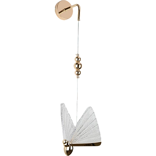 ابليك جداري إحائط بتصميم فاخر وأنيق على شكل فراشة رومانسية مفرد لون ذهبي اشراقة متعددة الألوان ( شمسي+ اصفر + ابيض)