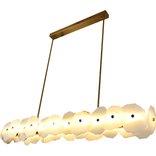 نجف مودرن (L) زيتي لون الانارة 3اضاءات 55 واط مقاس 120 سم