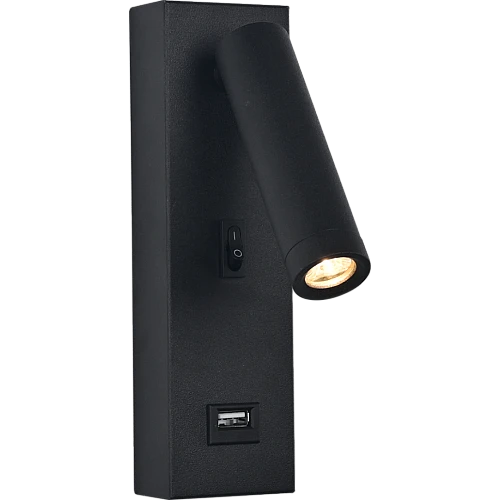 ابليك حائط جداري مودرن اسود لون الانارة اصفر 3 واط